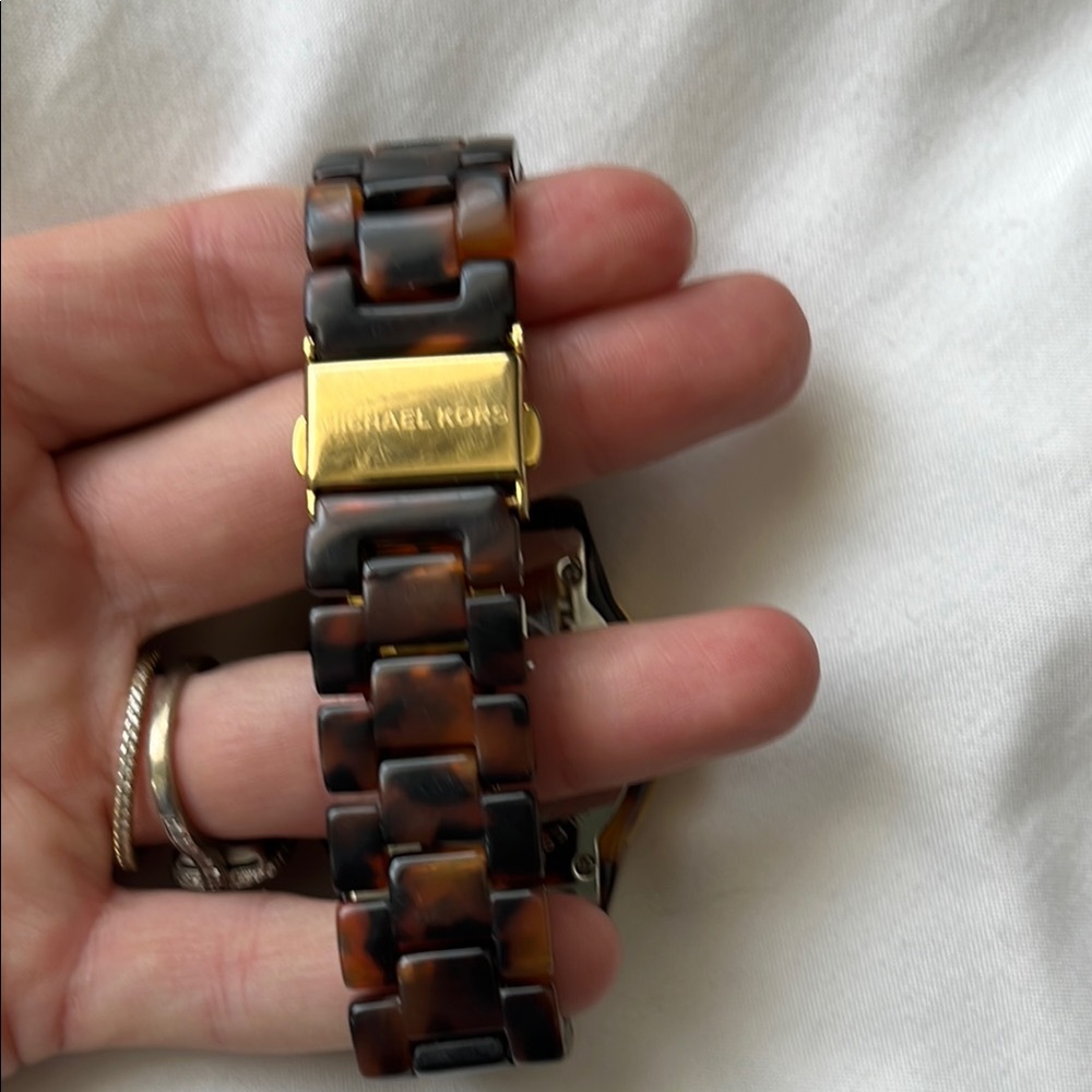 Michael Kors Ritz Tortoise Shell & Gold Watch - Picture 6 of 7